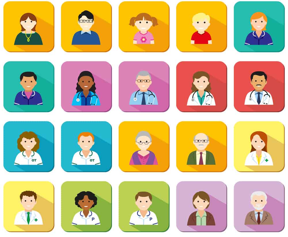 illustrations avatars of medical professionals